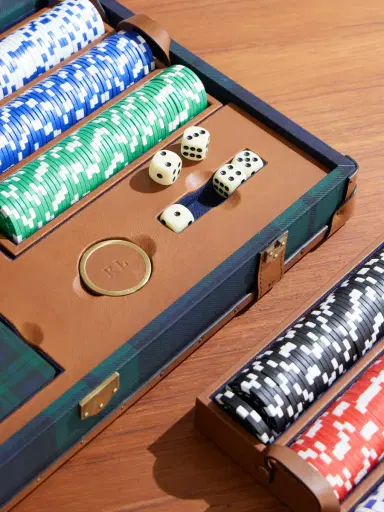 Ralph Lauren Home Sawyer Leather-Trimmed Checked Canvas Poker Set - Men | Thumbnail 4 Ralph Lauren Home Sawyer Leather-Trimmed Checked Canvas Poker Set - Men | Thumbnail 4