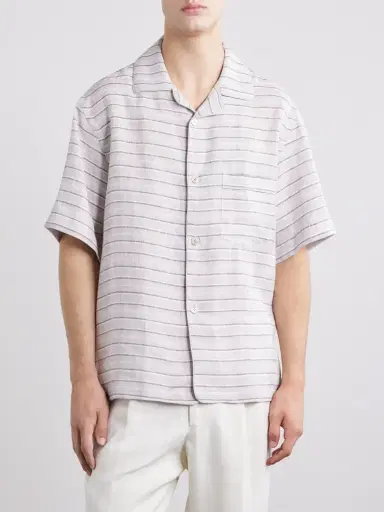 ELEVENTY Striped Linen Shirt - Men | Thumbnail 3 ELEVENTY Striped Linen Shirt - Men | Thumbnail 3