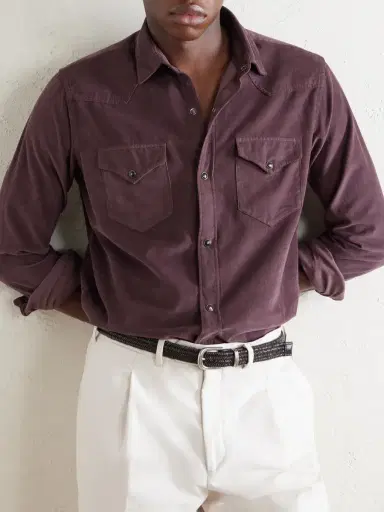 Canali Cotton-Corduroy Shirt - Men | Thumbnail 5 Canali Cotton-Corduroy Shirt - Men | Thumbnail 5