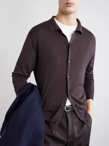 Caruso Silk and Cotton-Blend Cardigan - Men | Thumbnail 5 Caruso Silk and Cotton-Blend Cardigan - Men | Thumbnail 5