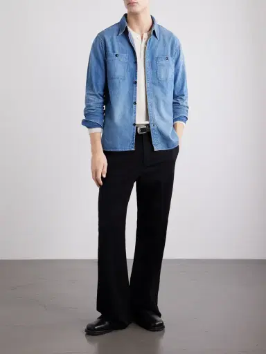 FULLCOUNT Distressed Denim Shirt - Men | Thumbnail 2 FULLCOUNT Distressed Denim Shirt - Men | Thumbnail 2