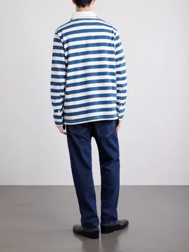 Burberry Logo-Embroidered Striped Cotton Polo Sweater - Men | Thumbnail 4 Burberry Logo-Embroidered Striped Cotton Polo Sweater - Men | Thumbnail 4