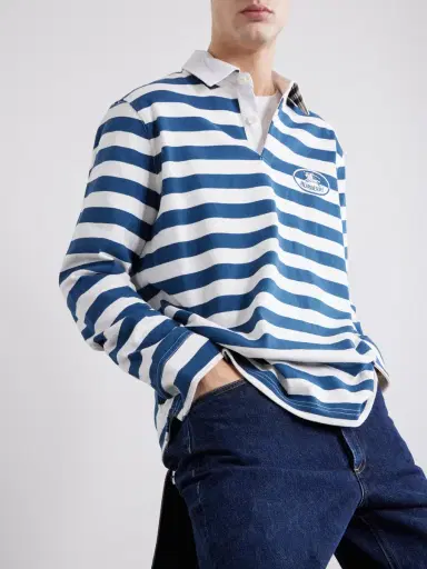 Burberry Logo-Embroidered Striped Cotton Polo Sweater - Men | Thumbnail 5 Burberry Logo-Embroidered Striped Cotton Polo Sweater - Men | Thumbnail 5