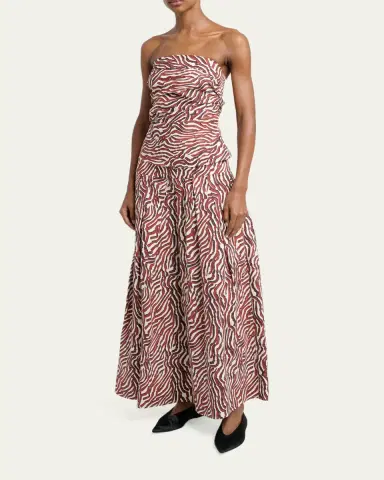 Proenza Schouler White Label Maisy Strapless Ruched Top in Poplin | Thumbnail 2 Proenza Schouler White Label Maisy Strapless Ruched Top in Poplin | Thumbnail 2