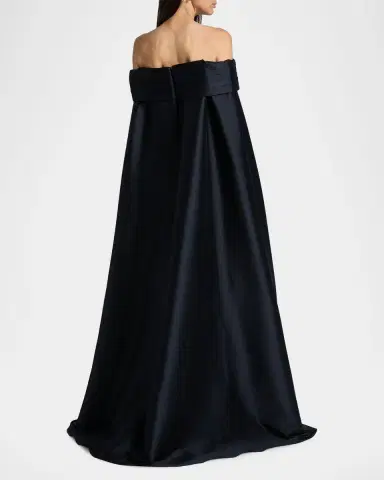 Badgley Mischka Off-Shoulder Cape Mermaid Gown | Thumbnail 3 Badgley Mischka Off-Shoulder Cape Mermaid Gown | Thumbnail 3