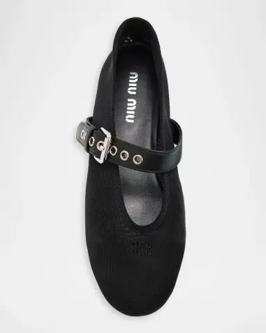 Miu Miu Mesh Buckle Mary-Jane Ballerina Flats | Thumbnail 4 Miu Miu Mesh Buckle Mary-Jane Ballerina Flats | Thumbnail 4