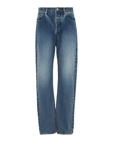 JW Anderson Men 's Blue-Wash Denim Straight Leg Jeans | Thumbnail 1 JW Anderson Men 's Blue-Wash Denim Straight Leg Jeans | Thumbnail 1