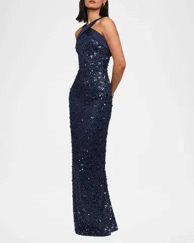 Theia Velina Pleated Floral Applique Mikado Gown | Thumbnail 4 Theia Velina Pleated Floral Applique Mikado Gown | Thumbnail 4
