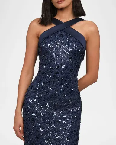 Theia Velina Pleated Floral Applique Mikado Gown | Thumbnail 5 Theia Velina Pleated Floral Applique Mikado Gown | Thumbnail 5