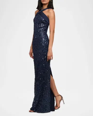 Theia Velina Pleated Floral Applique Mikado Gown | Thumbnail 6 Theia Velina Pleated Floral Applique Mikado Gown | Thumbnail 6