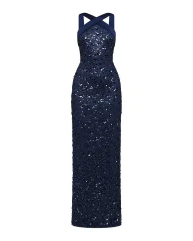 Theia Velina Pleated Floral Applique Mikado Gown | Thumbnail 1 Theia Velina Pleated Floral Applique Mikado Gown | Thumbnail 1
