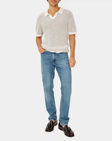 RAILS Men's Pearson Cotton-Cashmere Johnny Collar Polo Shirt | Thumbnail 2 RAILS Men's Pearson Cotton-Cashmere Johnny Collar Polo Shirt | Thumbnail 2