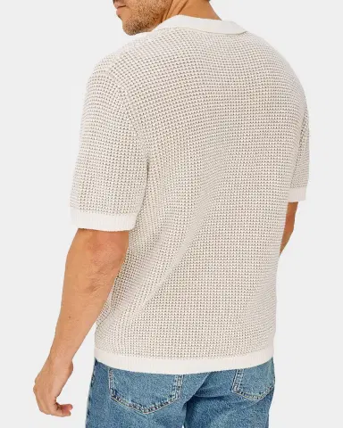 RAILS Men's Pearson Cotton-Cashmere Johnny Collar Polo Shirt | Thumbnail 3 RAILS Men's Pearson Cotton-Cashmere Johnny Collar Polo Shirt | Thumbnail 3