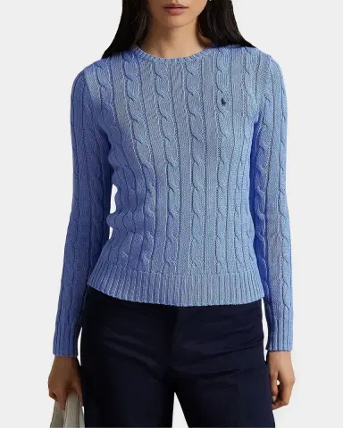 Polo Ralph Lauren Julianna Cable-Knit Cotton Crewneck Sweater | Thumbnail 4 Polo Ralph Lauren Julianna Cable-Knit Cotton Crewneck Sweater | Thumbnail 4