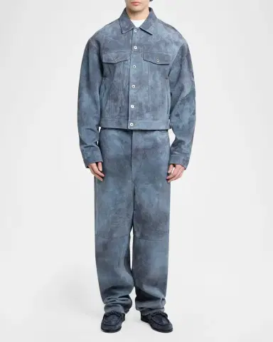 Bottega Veneta Men's Cloudy Suede Trucker Jacket | Thumbnail 2 Bottega Veneta Men's Cloudy Suede Trucker Jacket | Thumbnail 2