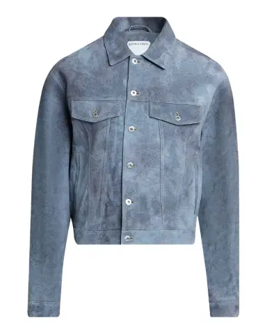 Bottega Veneta Men's Cloudy Suede Trucker Jacket | Thumbnail 1 Bottega Veneta Men's Cloudy Suede Trucker Jacket | Thumbnail 1