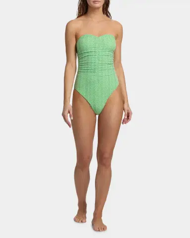 Milly Verde Chevron One-Piece Swimsuit | Thumbnail 2 Milly Verde Chevron One-Piece Swimsuit | Thumbnail 2