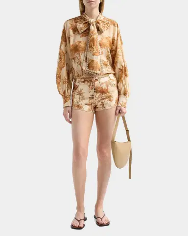 Zimmermann Indra Printed Tieneck Blouse | Thumbnail 2 Zimmermann Indra Printed Tieneck Blouse | Thumbnail 2
