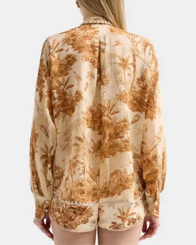 Zimmermann Indra Printed Tieneck Blouse | Thumbnail 3 Zimmermann Indra Printed Tieneck Blouse | Thumbnail 3