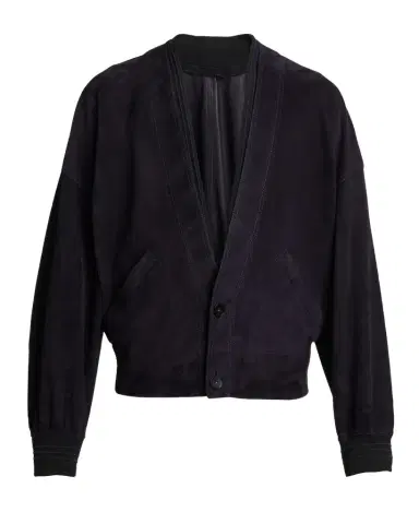 Versace Men's V-Neck Leather Blouson | Thumbnail 1 Versace Men's V-Neck Leather Blouson | Thumbnail 1