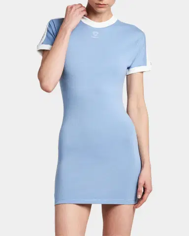 Versace La Vacanza Medusa Logo Stretch Cotton T-Shirt Dress | Thumbnail 4 Versace La Vacanza Medusa Logo Stretch Cotton T-Shirt Dress | Thumbnail 4
