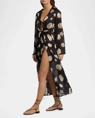 Milly Vince Seashell-Print Cover-Up Midi Dress | Thumbnail 2 Milly Vince Seashell-Print Cover-Up Midi Dress | Thumbnail 2