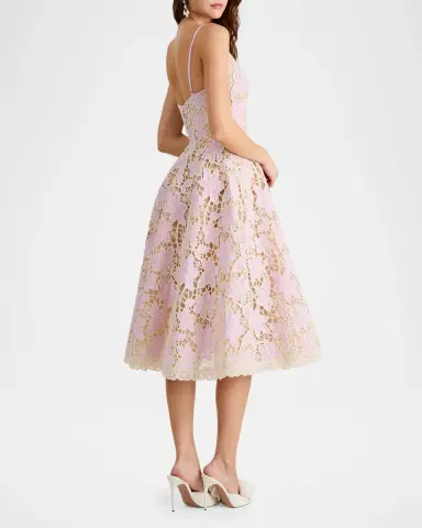 HELSI Amelia Plunging Floral Lace Midi Dress | Thumbnail 3 HELSI Amelia Plunging Floral Lace Midi Dress | Thumbnail 3