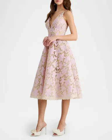 HELSI Amelia Plunging Floral Lace Midi Dress | Thumbnail 4 HELSI Amelia Plunging Floral Lace Midi Dress | Thumbnail 4