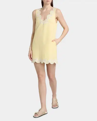 SIMKHAI Edena Embroidered Linen Mini Dress | Thumbnail 2 SIMKHAI Edena Embroidered Linen Mini Dress | Thumbnail 2