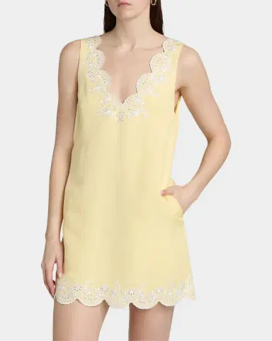 SIMKHAI Edena Embroidered Linen Mini Dress | Thumbnail 4 SIMKHAI Edena Embroidered Linen Mini Dress | Thumbnail 4