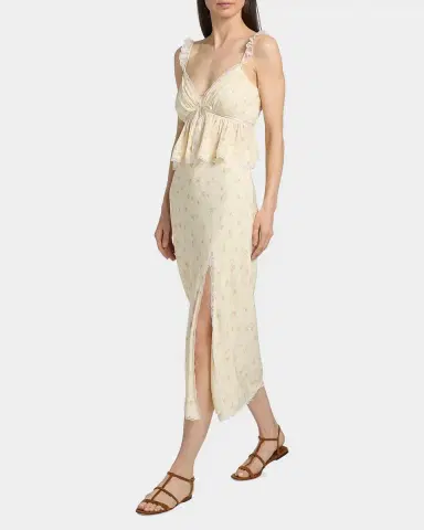 LoveShackFancy Silvia Floral Slit Midi Skirt | Thumbnail 2 LoveShackFancy Silvia Floral Slit Midi Skirt | Thumbnail 2