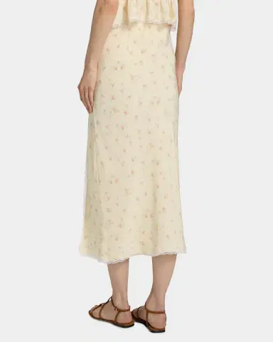 LoveShackFancy Silvia Floral Slit Midi Skirt | Thumbnail 3 LoveShackFancy Silvia Floral Slit Midi Skirt | Thumbnail 3