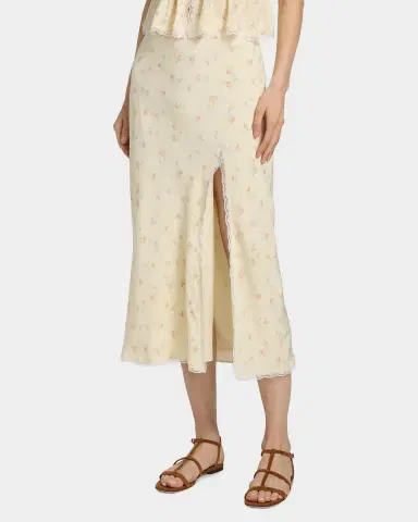 LoveShackFancy Silvia Floral Slit Midi Skirt | Thumbnail 4 LoveShackFancy Silvia Floral Slit Midi Skirt | Thumbnail 4