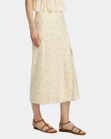 LoveShackFancy Silvia Floral Slit Midi Skirt | Thumbnail 6 LoveShackFancy Silvia Floral Slit Midi Skirt | Thumbnail 6