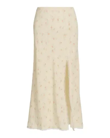 LoveShackFancy Silvia Floral Slit Midi Skirt | Thumbnail 1 LoveShackFancy Silvia Floral Slit Midi Skirt | Thumbnail 1