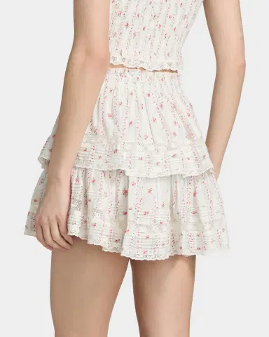 LoveShackFancy Ruffled Floral Cotton A-Line Miniskirt | Thumbnail 3 LoveShackFancy Ruffled Floral Cotton A-Line Miniskirt | Thumbnail 3