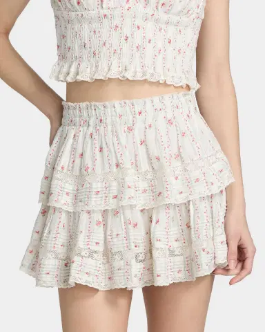 LoveShackFancy Ruffled Floral Cotton A-Line Miniskirt | Thumbnail 4 LoveShackFancy Ruffled Floral Cotton A-Line Miniskirt | Thumbnail 4