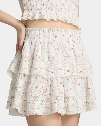 LoveShackFancy Ruffled Floral Cotton A-Line Miniskirt | Thumbnail 5 LoveShackFancy Ruffled Floral Cotton A-Line Miniskirt | Thumbnail 5