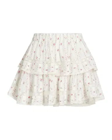 LoveShackFancy Ruffled Floral Cotton A-Line Miniskirt | Thumbnail 1 LoveShackFancy Ruffled Floral Cotton A-Line Miniskirt | Thumbnail 1