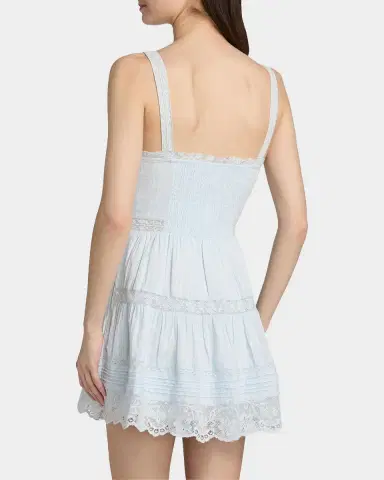 LoveShackFancy Charlize Lace Cotton Tiered Minidress | Thumbnail 3 LoveShackFancy Charlize Lace Cotton Tiered Minidress | Thumbnail 3