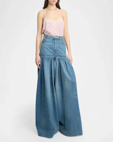 Chloé Drawstring Lace-Trim Silk Crepe De Chine Cami Top | Thumbnail 2 Chloé Drawstring Lace-Trim Silk Crepe De Chine Cami Top | Thumbnail 2