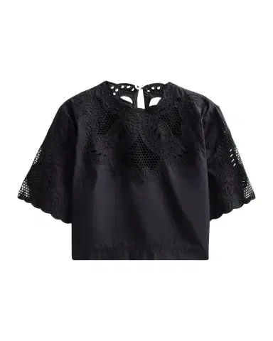 Veronica Beard Errol Eyelet Cotton Crop Top | Thumbnail 1 Veronica Beard Errol Eyelet Cotton Crop Top | Thumbnail 1