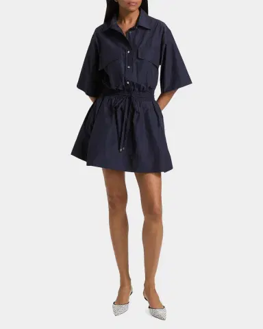 DEREK LAM 10 CROSBY Sabrina Cotton-Poplin Drawstring Mini Dress | Thumbnail 2 DEREK LAM 10 CROSBY Sabrina Cotton-Poplin Drawstring Mini Dress | Thumbnail 2