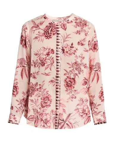 Johnny Was Ruffle-Cuff Floral Blouse | Thumbnail 1 Johnny Was Ruffle-Cuff Floral Blouse | Thumbnail 1