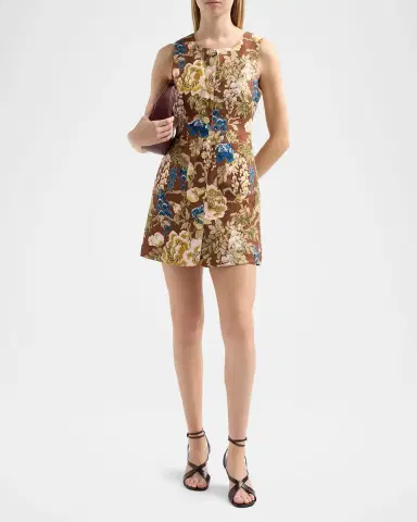 Cara Cara Rhapsody Floral Linen Mini Dress | Thumbnail 2 Cara Cara Rhapsody Floral Linen Mini Dress | Thumbnail 2
