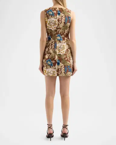 Cara Cara Rhapsody Floral Linen Mini Dress | Thumbnail 3 Cara Cara Rhapsody Floral Linen Mini Dress | Thumbnail 3