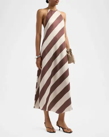 SEROYA Marci Striped Open-Back Midi Dress | Thumbnail 4 SEROYA Marci Striped Open-Back Midi Dress | Thumbnail 4