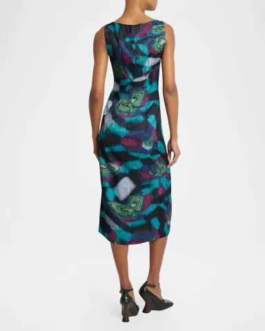 Dries Van Noten Dropps Sleeveless Ruched Ruffle Midi Dress | Thumbnail 3 Dries Van Noten Dropps Sleeveless Ruched Ruffle Midi Dress | Thumbnail 3