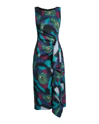 Dries Van Noten Dropps Sleeveless Ruched Ruffle Midi Dress | Thumbnail 1 Dries Van Noten Dropps Sleeveless Ruched Ruffle Midi Dress | Thumbnail 1