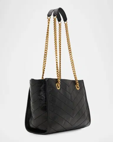 Saint Laurent Niki Small East-West Chevron Leather Shopping Bag | Thumbnail 3 Saint Laurent Niki Small East-West Chevron Leather Shopping Bag | Thumbnail 3
